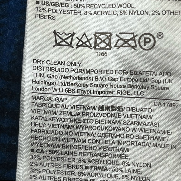 Gap Blue Wool Plaid Mini Skirt 14 Womens Academia Goth Moto Biker Grunge Preppy - Picture 7 of 9